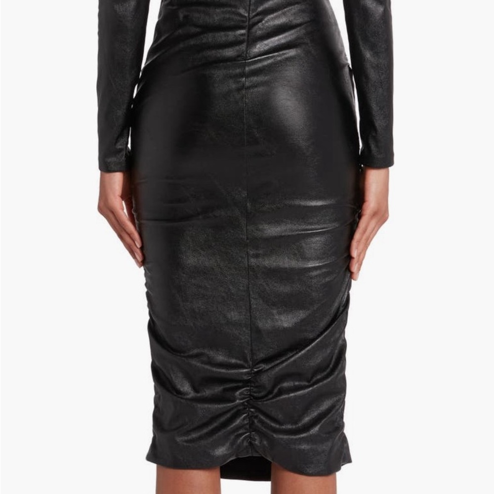 Tom Ford Ruched sleeve Faux Leather Dress NWT - Picture 2 of 4